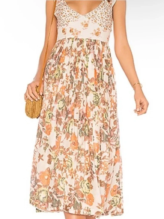 Free People Love You Floral Midi Dress XS - Picture 14 of 15
